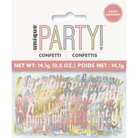 Happy Birthday Rose Gold Confetti - 5oz