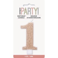 Rose Gold Numeral Candle 1