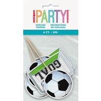 3D Soccer Cake Toppers - Pk 6