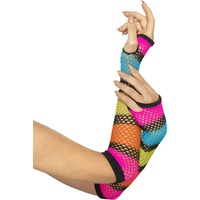 Long Neon Fishnet Gloves