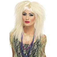 Blonde 80's Trademark Crimp Wig
