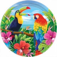 Hawaiian Tropical Birds Paper Plates (27cm) - Pk 8