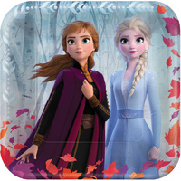 9" Frozen 2 Square Metallic Plates - Pk 8
