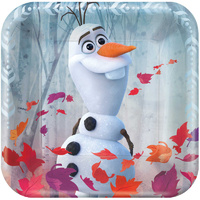 7" Frozen 2 Square Metallic Plates - Pk 8