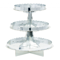 3 Tier Cupcake/Treat Stands - Metallic Silver