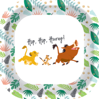 7" Lion King Square Plates - Pk 8