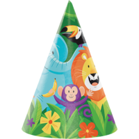Jungle Safari Child Party Hats - Pk 8