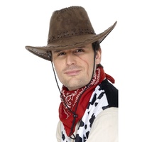 Brown Suede-Look Cowboy Hat