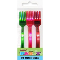 10cm Mini Neon Forks - Pk 24