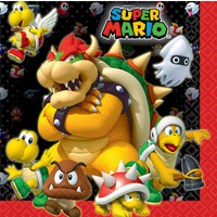 Super Mario Bowser Paper Napkins - Pk 16