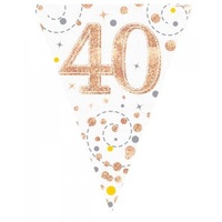 Sparkling Fizz Rose Gold 40 Bunting - 3.9m