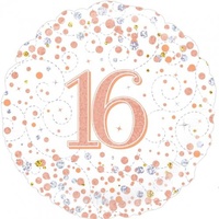 Sparkling Fizz Rose Gold 16 Foil Balloon - 18"