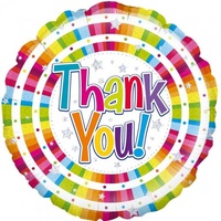 18" Rainbow Thank You Foil Balloon