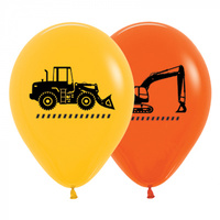 12" Construction Trucks Latex Balloons - Pk 25