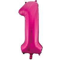 #1 34" Magenta Foil Balloon