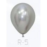 5" Chrome Silver Balloons - Pk 50