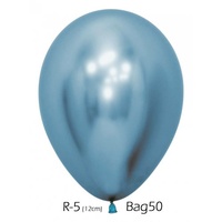 5" Chrome Blue Balloons - Pk 50