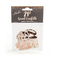 21st Rose Gold Giant Confetti - Pk 100