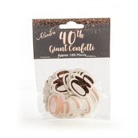 40th Rose Gold Giant Confetti - Pk 100
