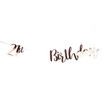21st Birthday Rose Gold Bunting - 1.8m x 17cm