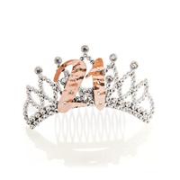 21st Rose Gold and Silver Tiara