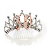 30th Rose Gold and Silver Tiara