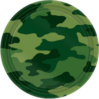 Camouflage Printed Paper Plates (17cm) - Pk 8