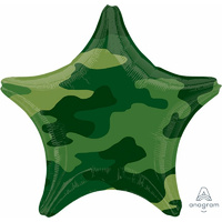45cm Camouflage Star Foil Balloon