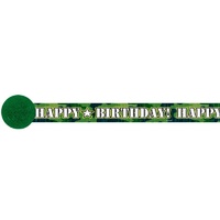 Happy Birthday Camouflage Crepe Streamer (9m)*