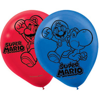 Super Mario Bros Latex Balloons - Pk 6