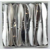 Silver Plastic Knives 190mm - Box of 100
