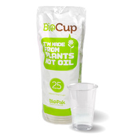 Biocup 280ml Clear Cups - Pk 25