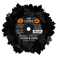 Black Fabric Leaf Garland Decoration (1.52m)