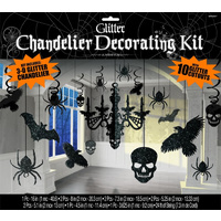 Chandelier Decorating Kit Glittered Cardboard - Pk 17
