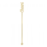 Cheers Gold Drink Stirrers Plastic - Pk 12