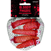 Asylum Bloody Fingers Decorations Plastic - Pk 5