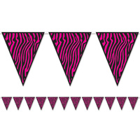 Zebra Print Pennant Banner - 3.65m long