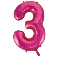 #3 34" Magenta Foil Balloon