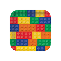 Block Party Square Paper Dinner Plates - Pk 8