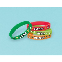 Super Mario Rubber Wristbands - Pk 6