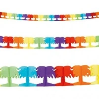 Rainbow Palm Tree Paper Garland (2.9m)