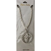 Cross in circle pendant with chain