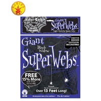 Giant Black Spiderweb (60g) - Includes 4 Spiders