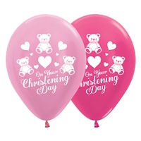 12" Christening Girl Balloons - Pk 6