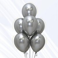 12" Reflex Silver Latex Balloons - Pk 50