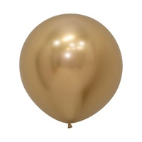 60cm Reflex Gold Latex Balloons - Pk 3