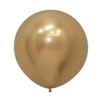 60cm Reflex Gold Latex Balloons - Pk 3