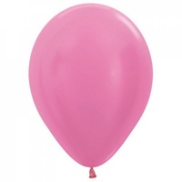 5" Satin Fuschia Latex Balloons - Pk 100