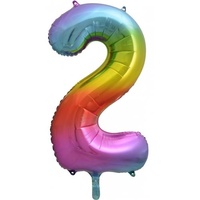 #2 34" Rainbow Foil Balloon