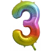 #3 34" Rainbow Foil Balloon